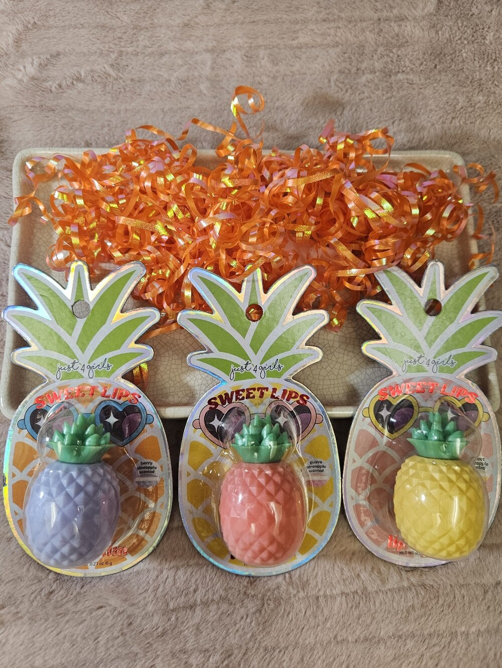 Just 4 girls SWEET LIPS PINEAPPLE LIP BALM 3-PC